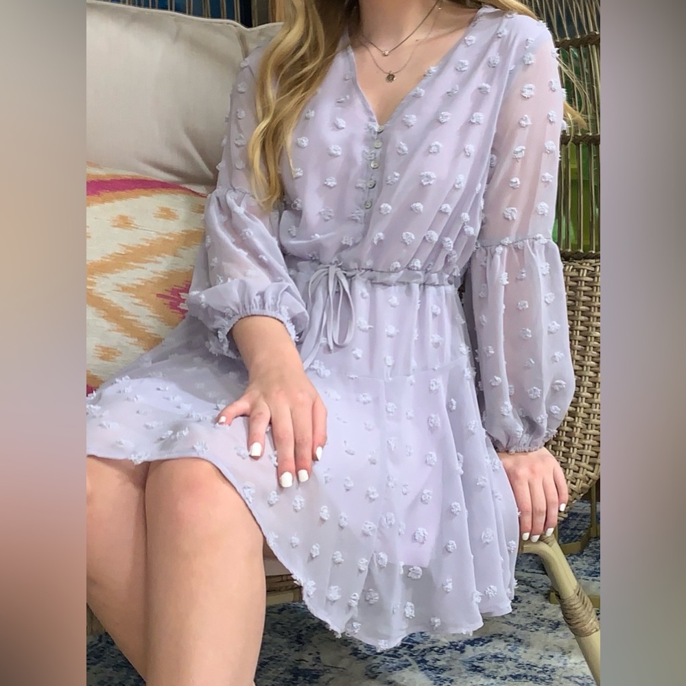 Light Purple Long Sleeve Dress